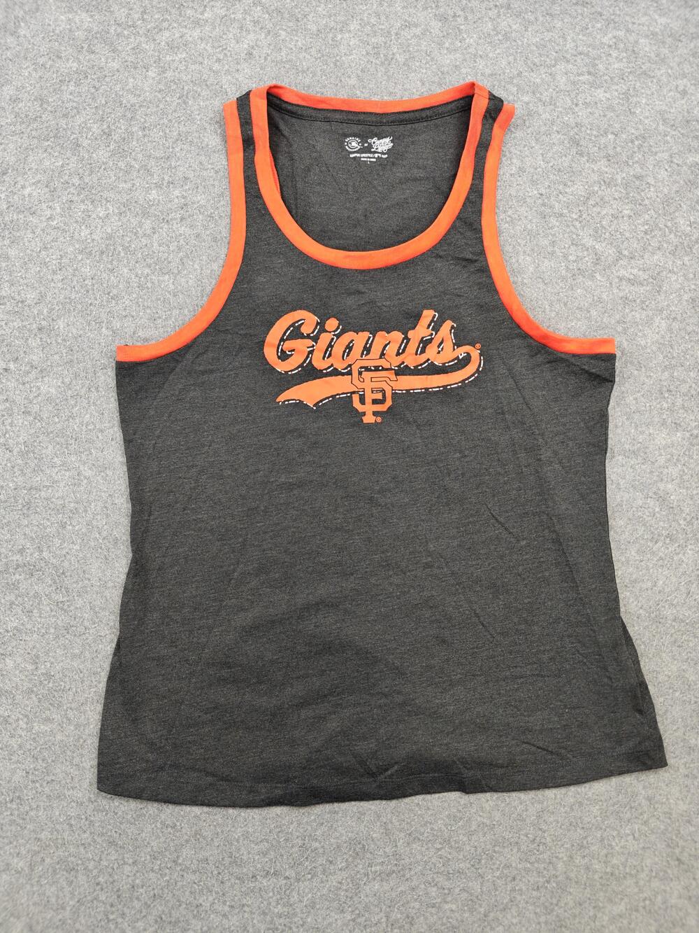 Campus Lifestyle Tank Womens Large Gray Ringer Tagless San Francisco Giants